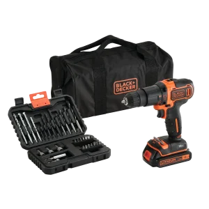 סט מקדחה דופקת+תיק+סט מקדחים BLACK DECKER 18V